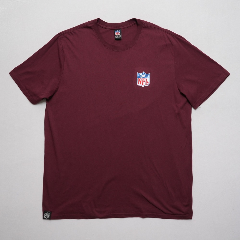 NFL Shield Logo Graphic Tee Mens 2XL Burgundy Football Gameday Shirt Big Tall - Picture 2 of 13